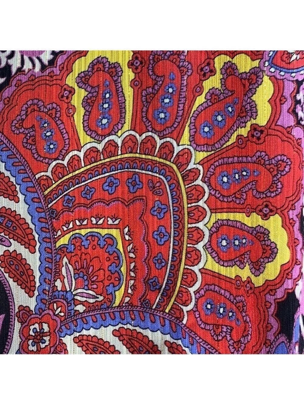 TAHARI By Arthur S. Levine Mock Neck Paisley Print Long Sleeve Maxi Dress NWOT - Picture 6 of 14